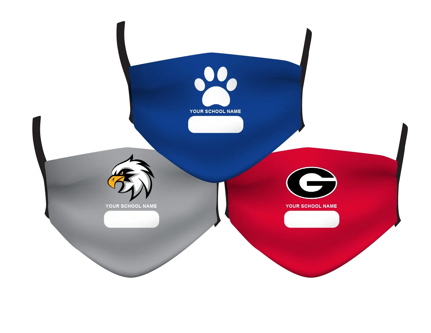 CUSTOM SCHOOL MASKS -YOUR SCHOOL NAME & MASCOT