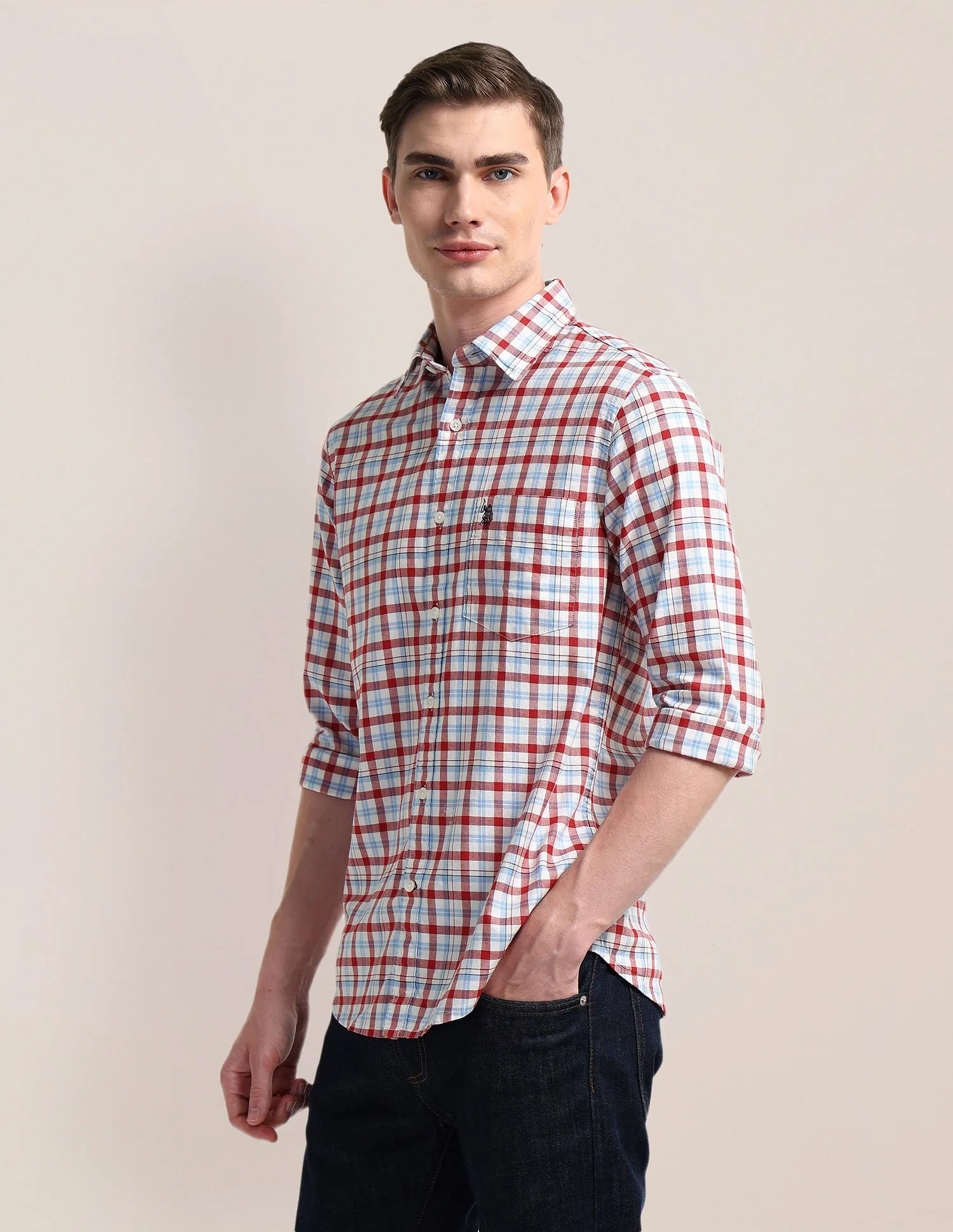 Cutaway Collar Premium Cotton Shirt