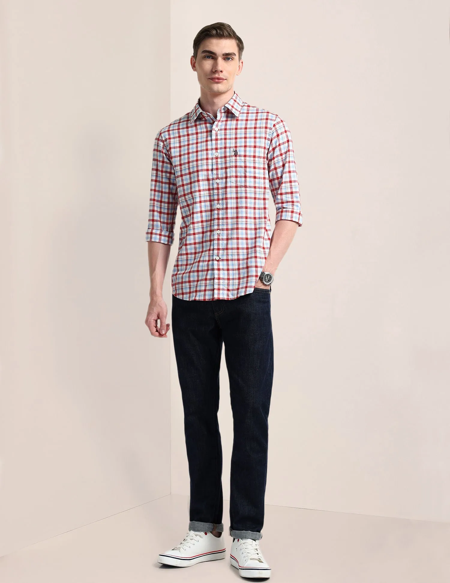 Cutaway Collar Premium Cotton Shirt