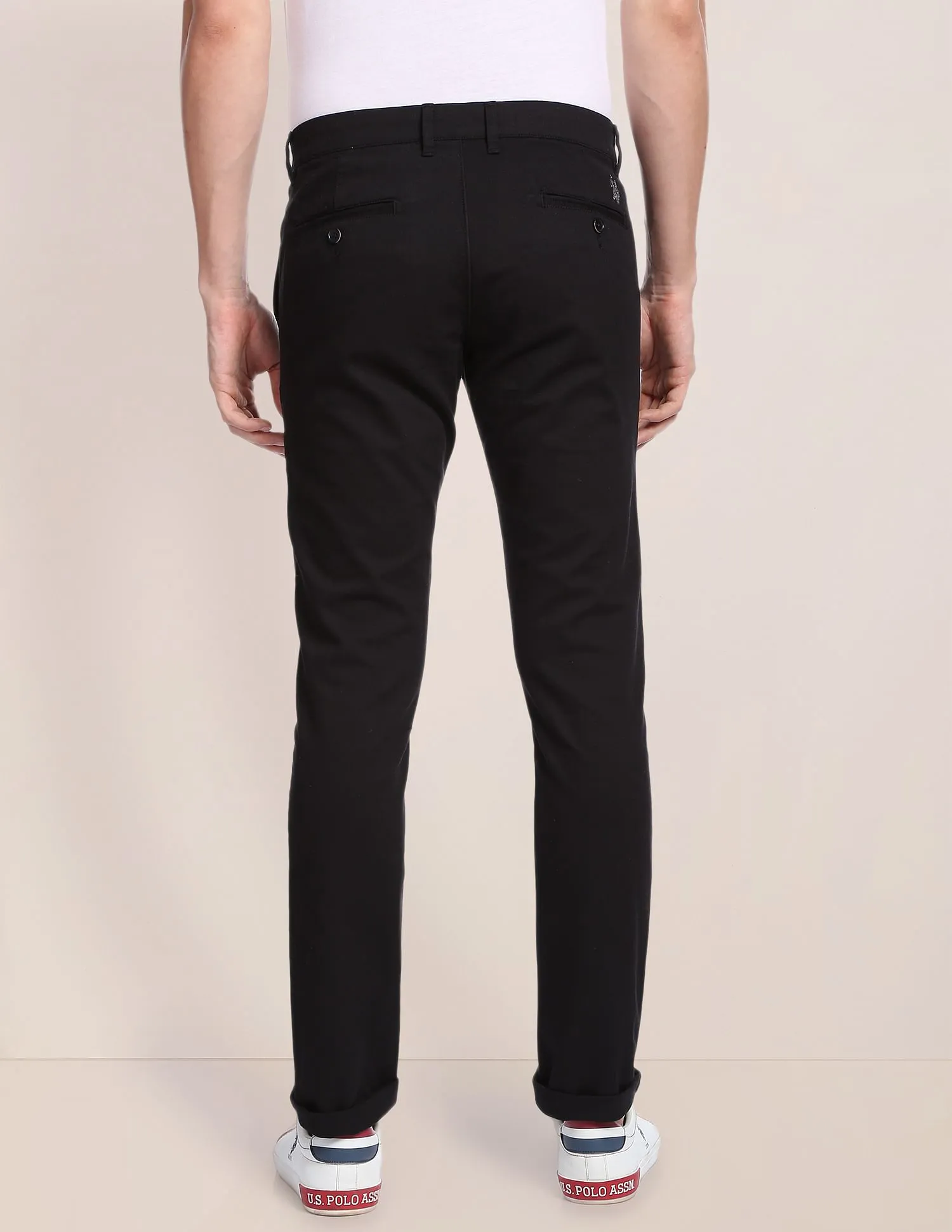 Denver Slim Fit Textured Casual Trousers