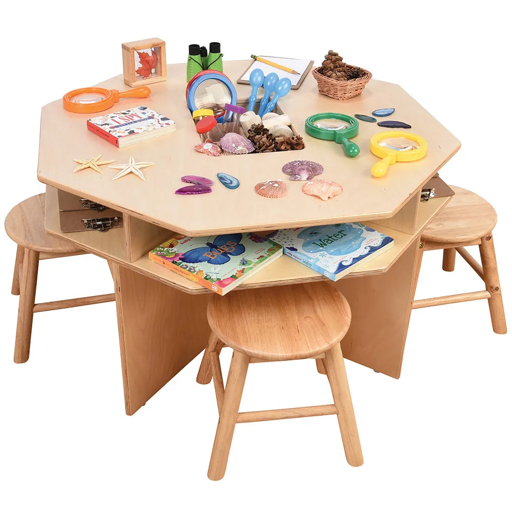 Discovery Table with 4 Classroom Stools