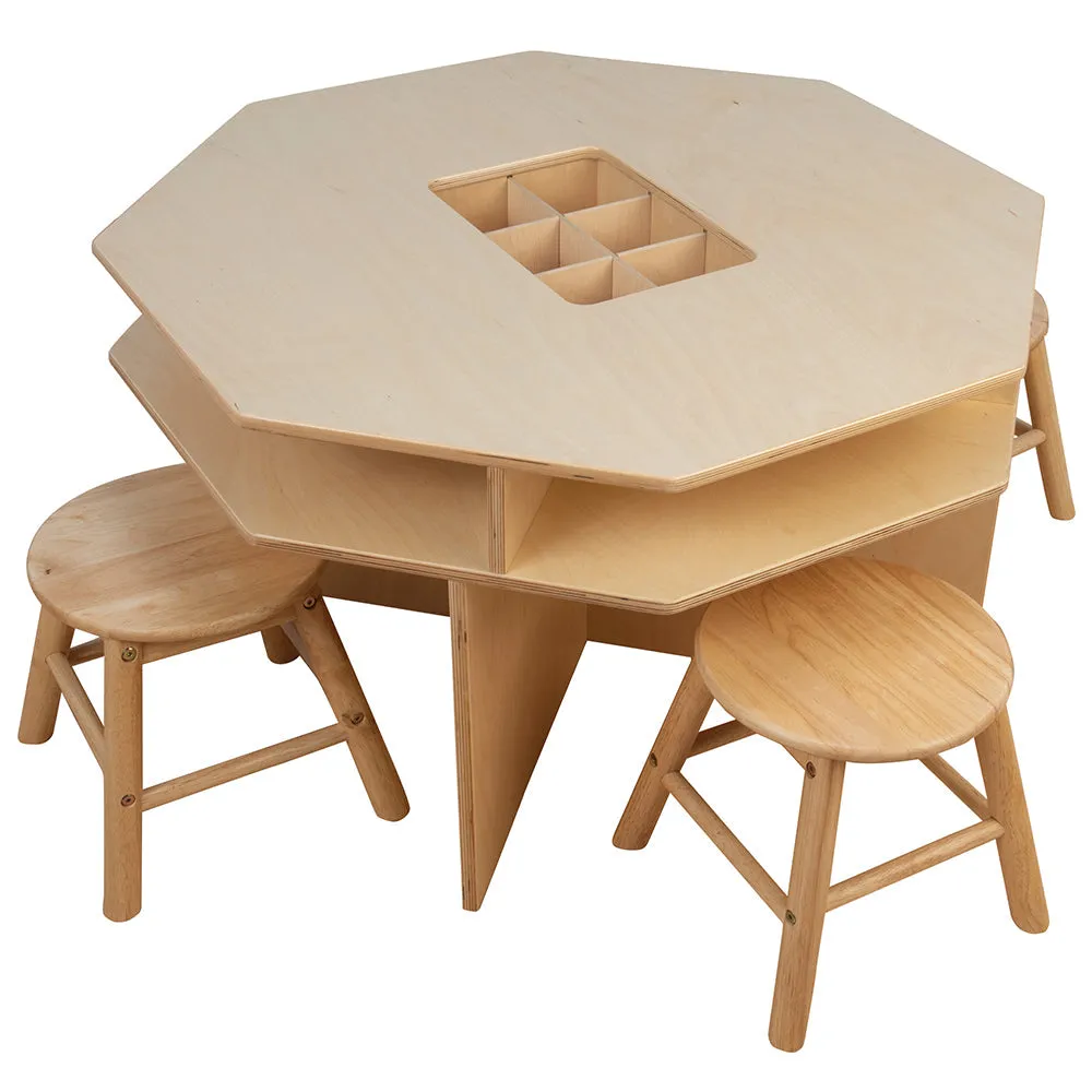 Discovery Table with 4 Classroom Stools