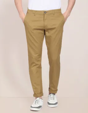 Dobby Austin Trim Fit Solid Casual Trousers