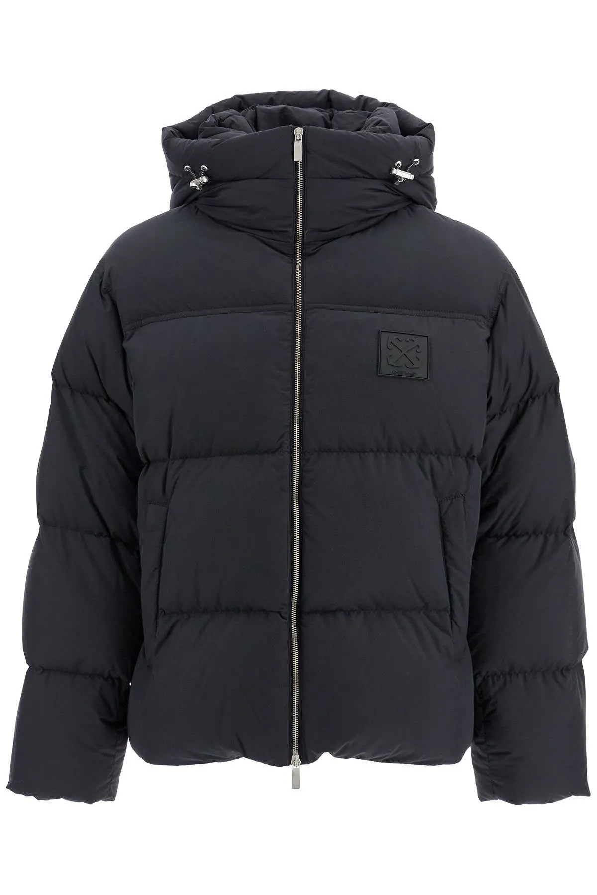 DOWN JACKET WITH LOGO PATCH