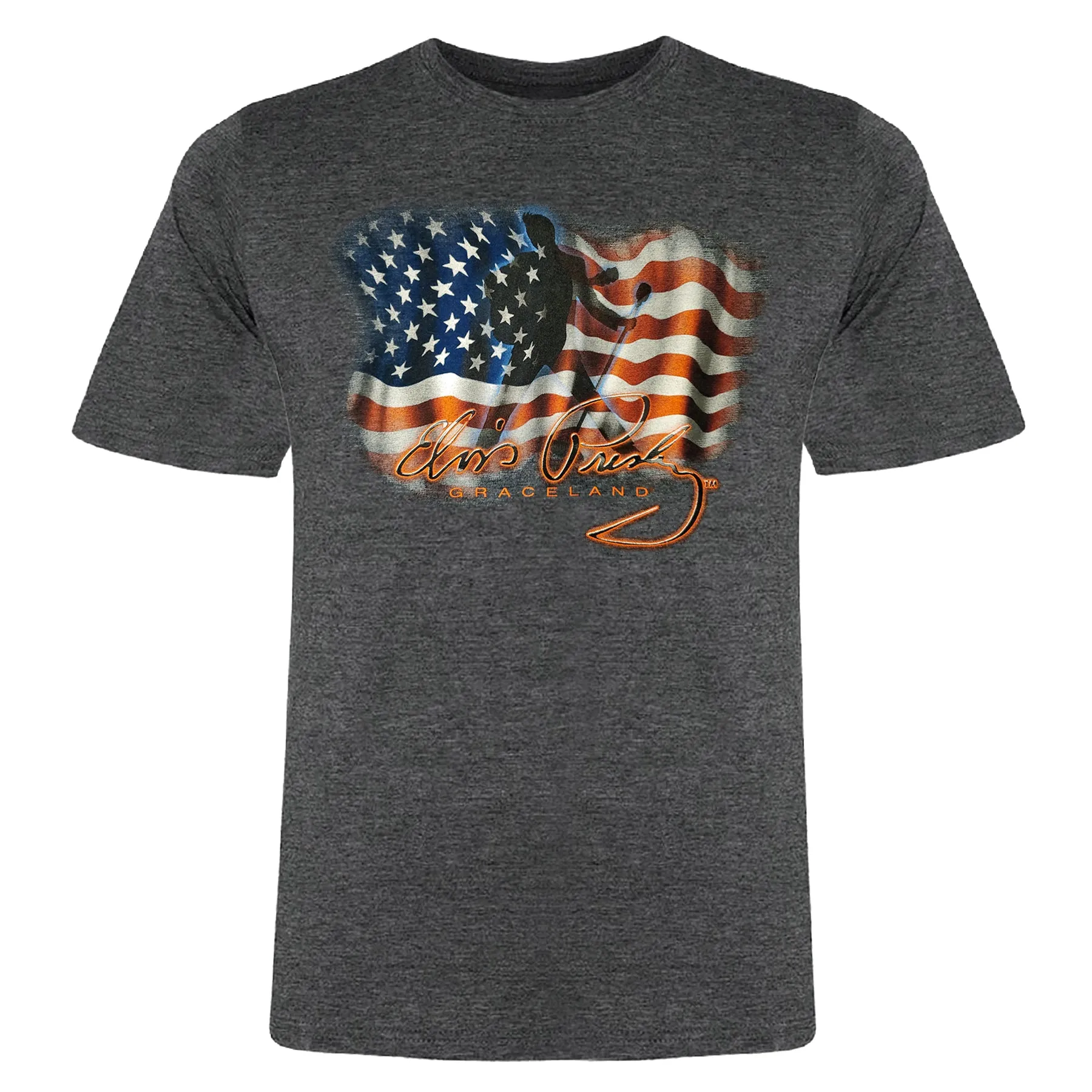 Elvis Silhouette Shadow Flag T-Shirt