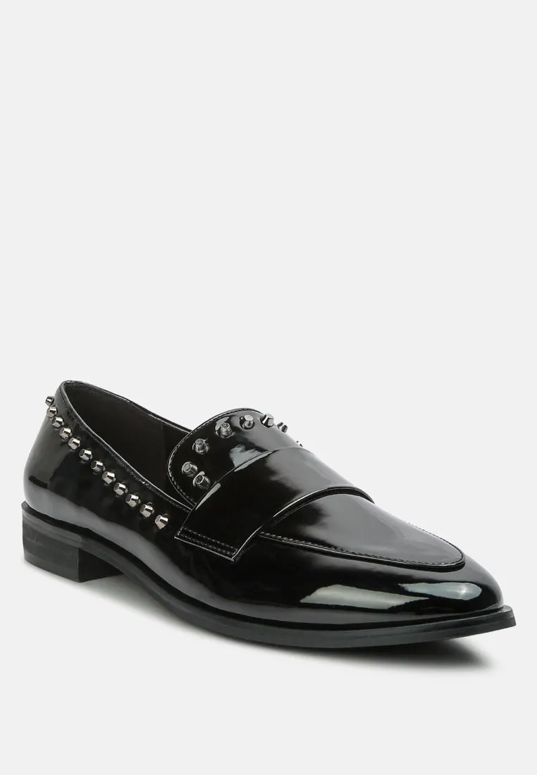 Emilia Patent Stud Penny Loafers By Ruw