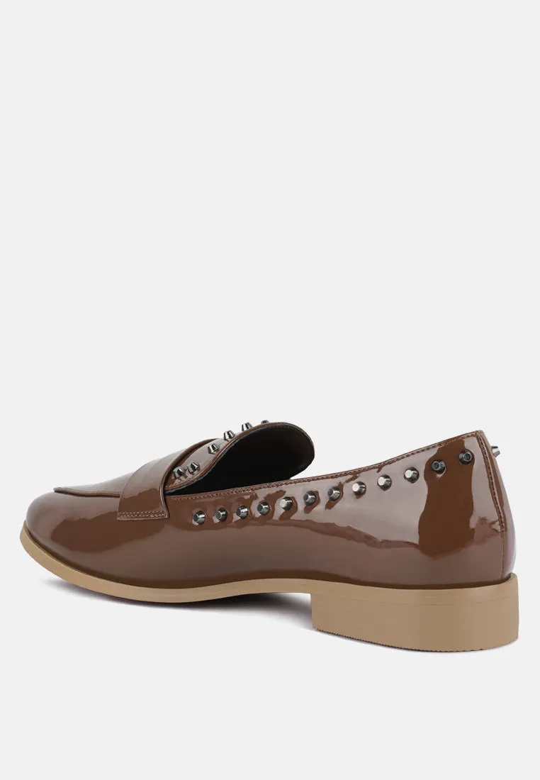 Emilia Patent Stud Penny Loafers By Ruw