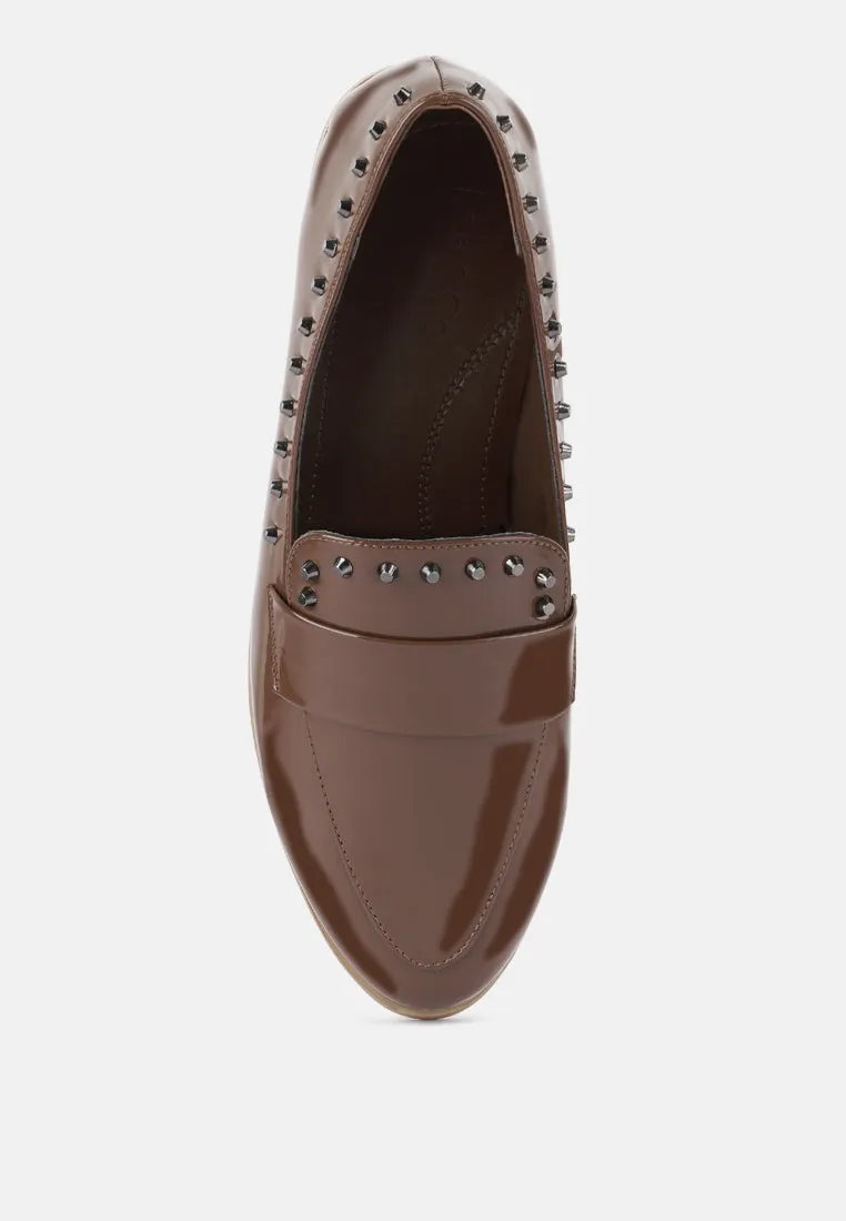 Emilia Patent Stud Penny Loafers By Ruw