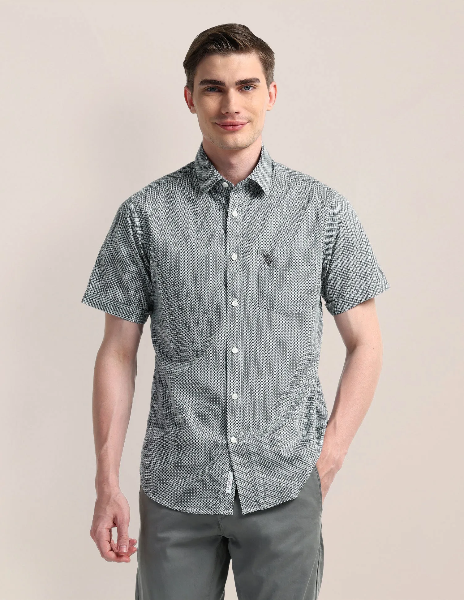 Geometric Regular Fit Shirt