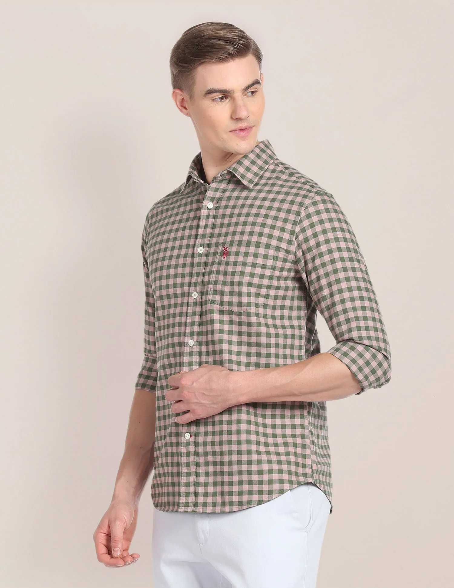 Gingham Check Cotton Shirt