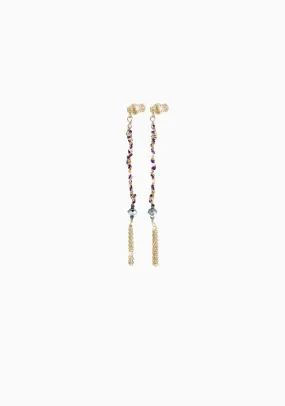 Gold Chain Earrings_Amethyst