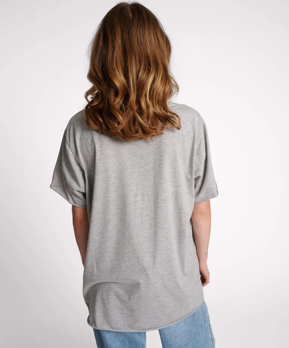 Good Vibes Only Oversized Tee - Charcoal