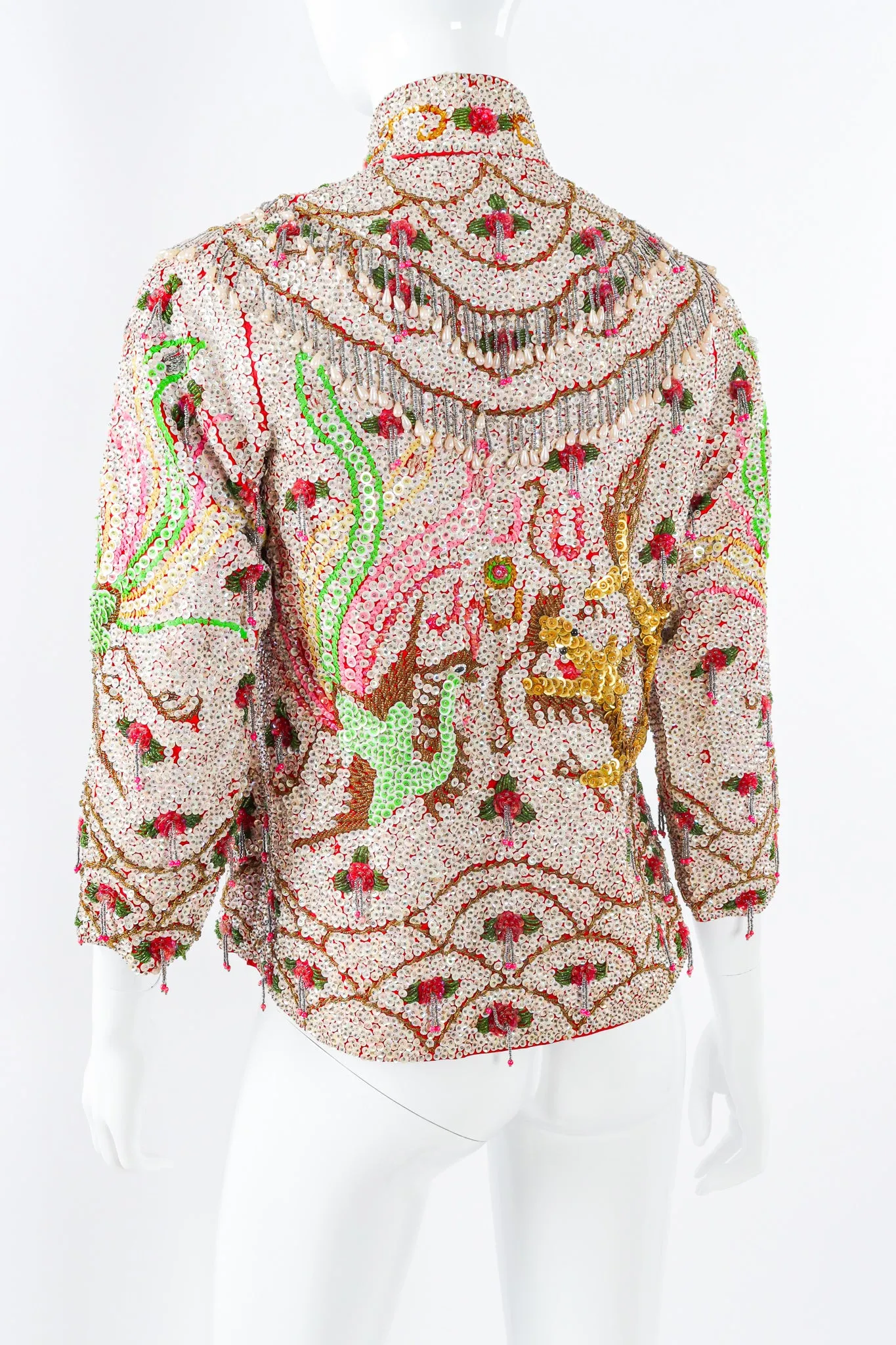 Hibiscus Sequined Mandarin Jacket