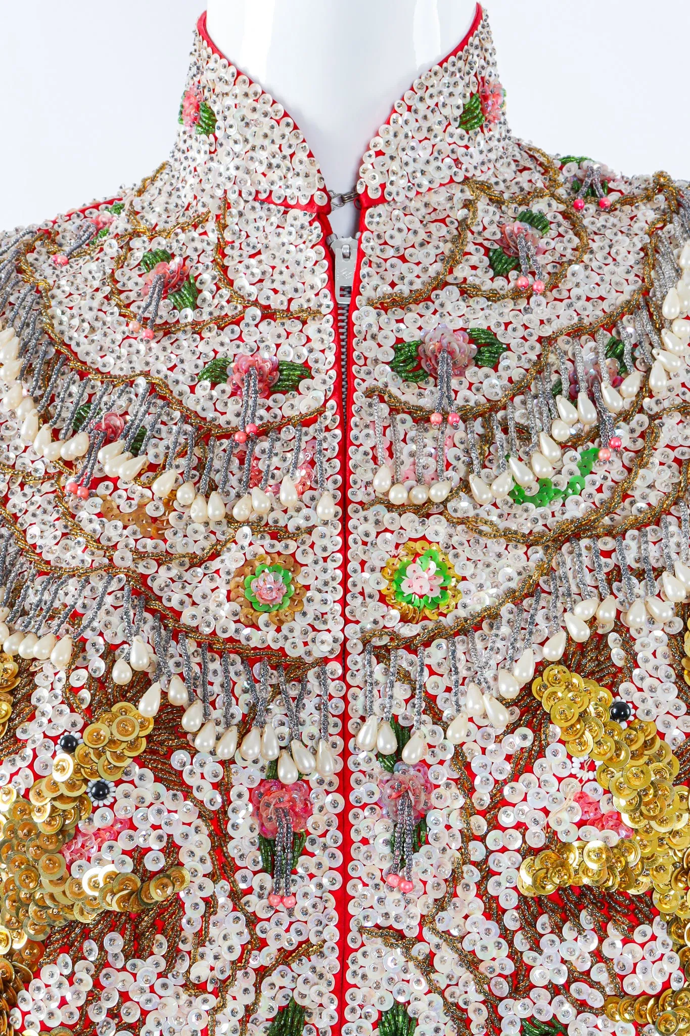 Hibiscus Sequined Mandarin Jacket