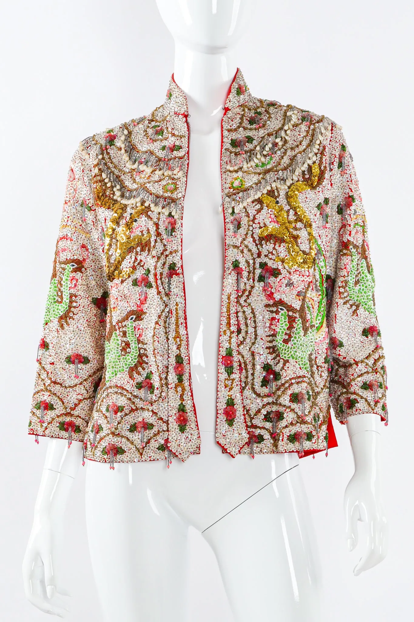 Hibiscus Sequined Mandarin Jacket