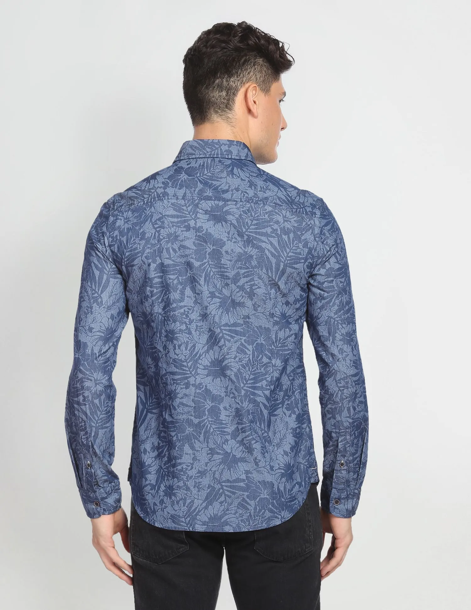 Indigo Classic Floral Print Shirt