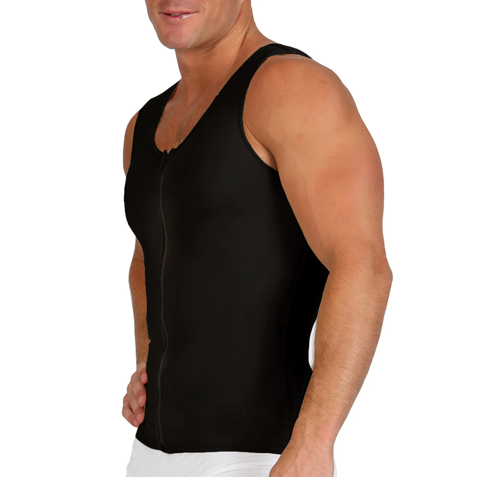 InstantRecoveryMD Mens Compression Sleeveless Front Zip Up Vest MD300