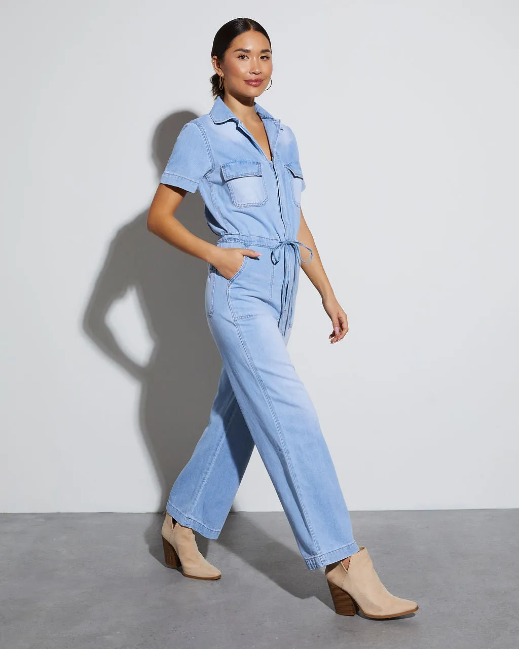 Izzie Denim Pocketed Jumpsuit