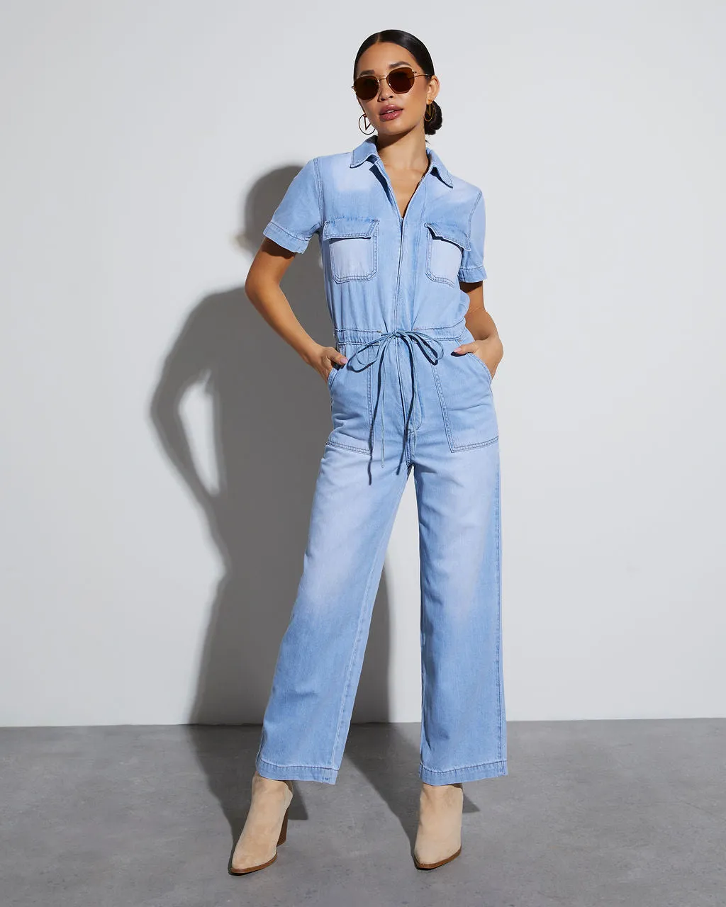 Izzie Denim Pocketed Jumpsuit