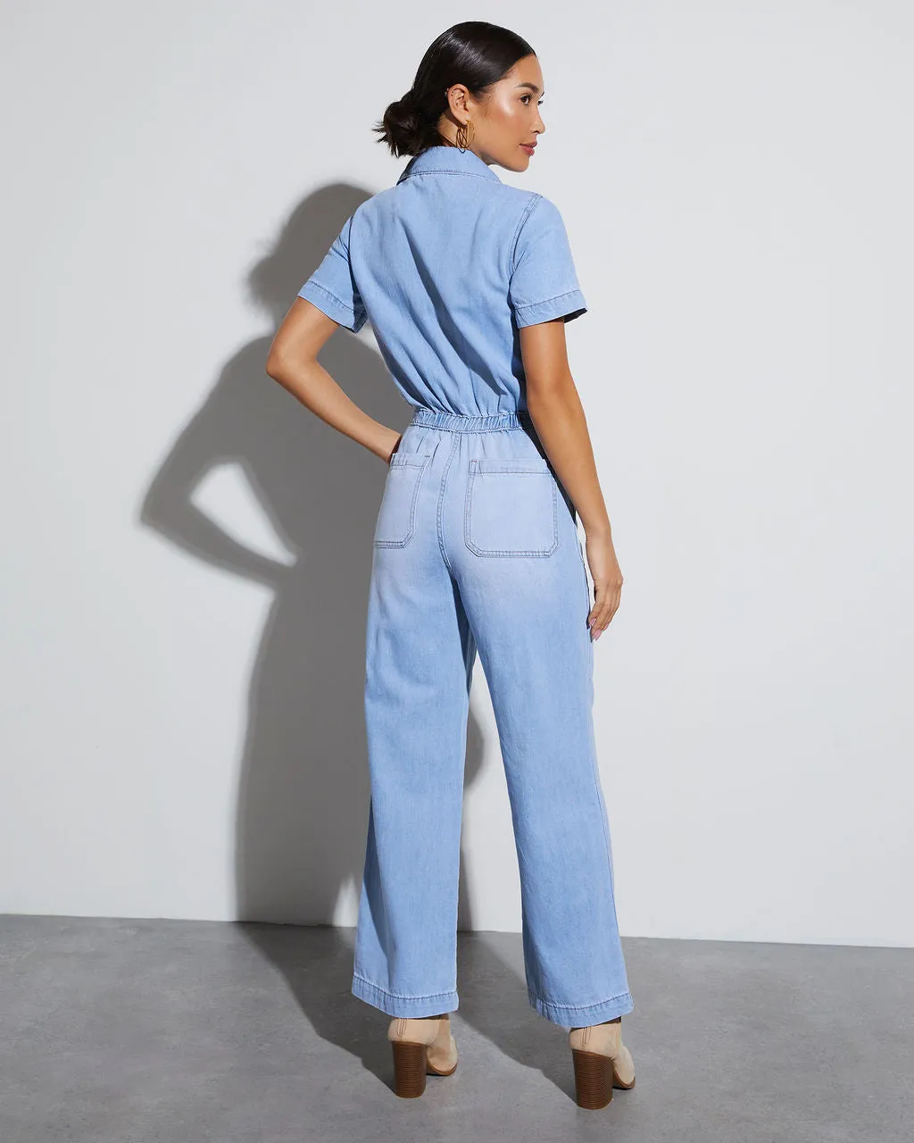 Izzie Denim Pocketed Jumpsuit