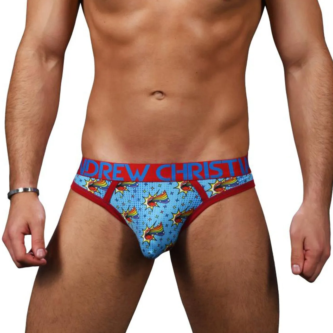 JCSTK - Mens Andrew Christian Out & Proud Rainbow Brief Jock Strap