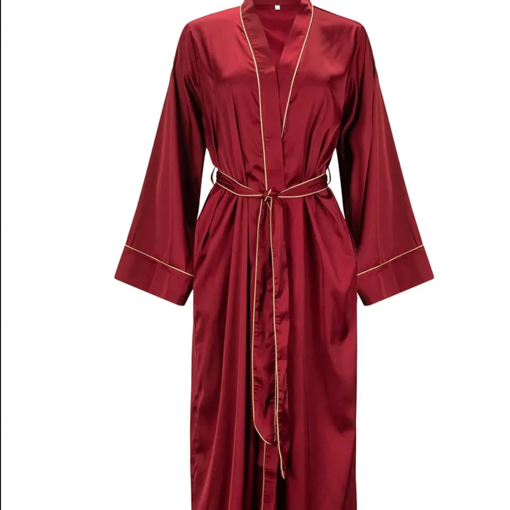 Kilo Brava Satin Maxi Robe Ruby Wine/ Almond 17023