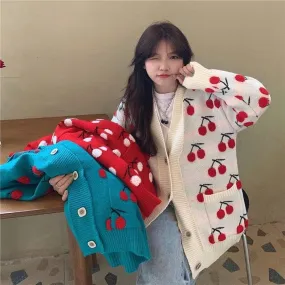 Knit Cherry Cardigan