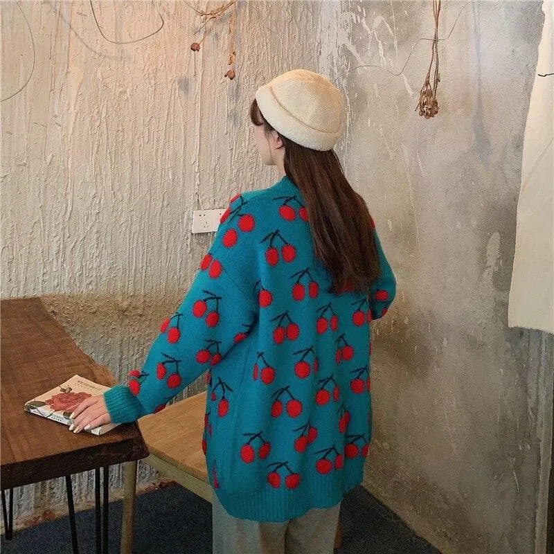 Knit Cherry Cardigan