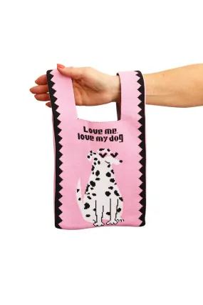 LE SAC BAG LOVE ME LOVE MY DOG PINK