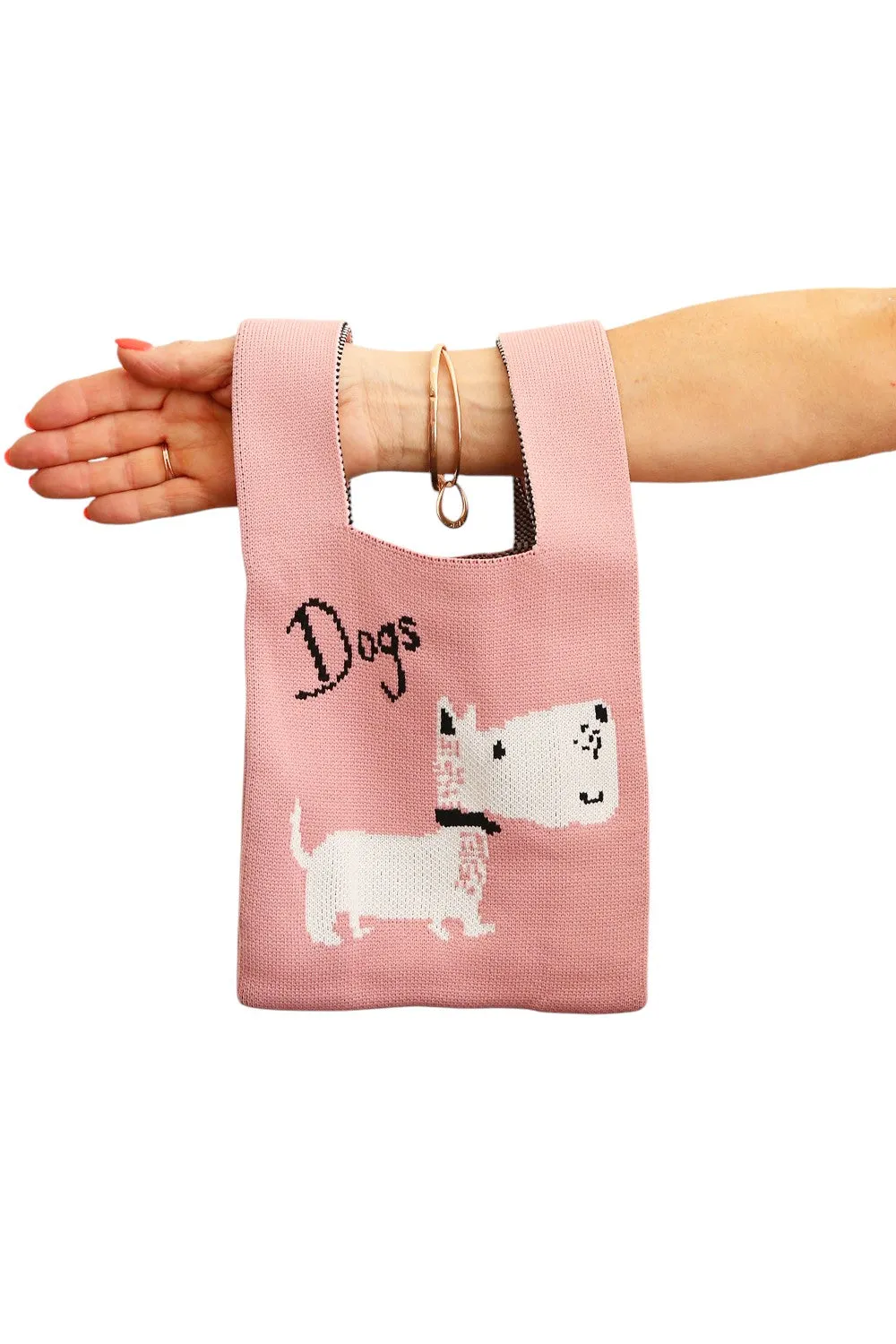 LE SAC BAG PINK WITH WHITE DOG