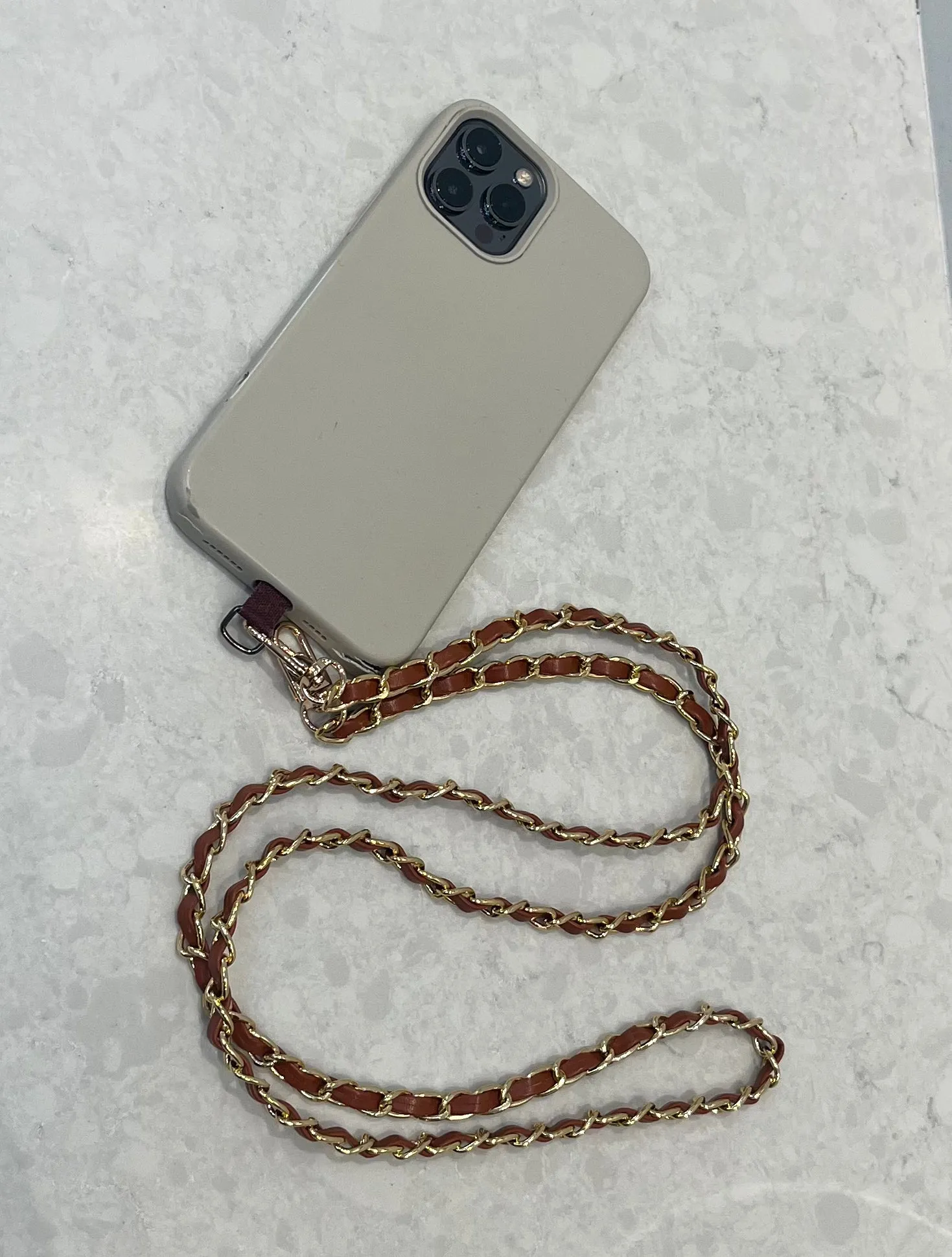 Leather Braided Chain Cellphone Crossbody