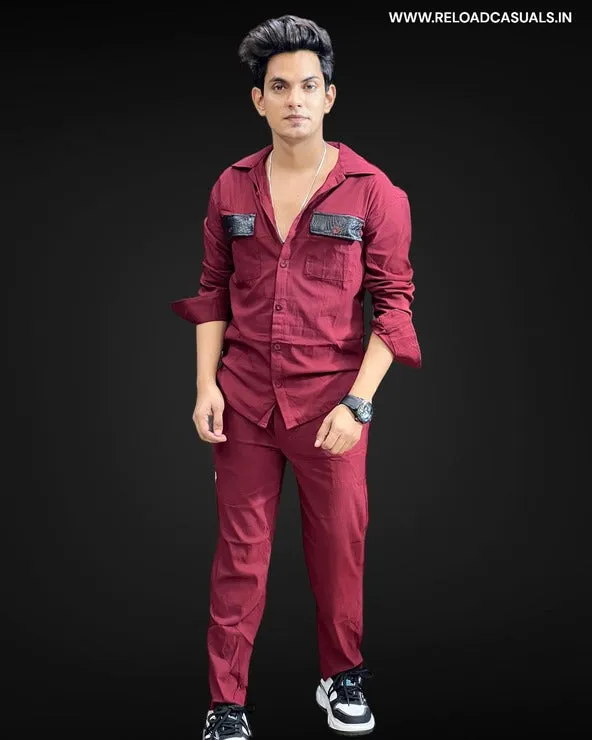 Leather Patch Full Track Suit - Combo