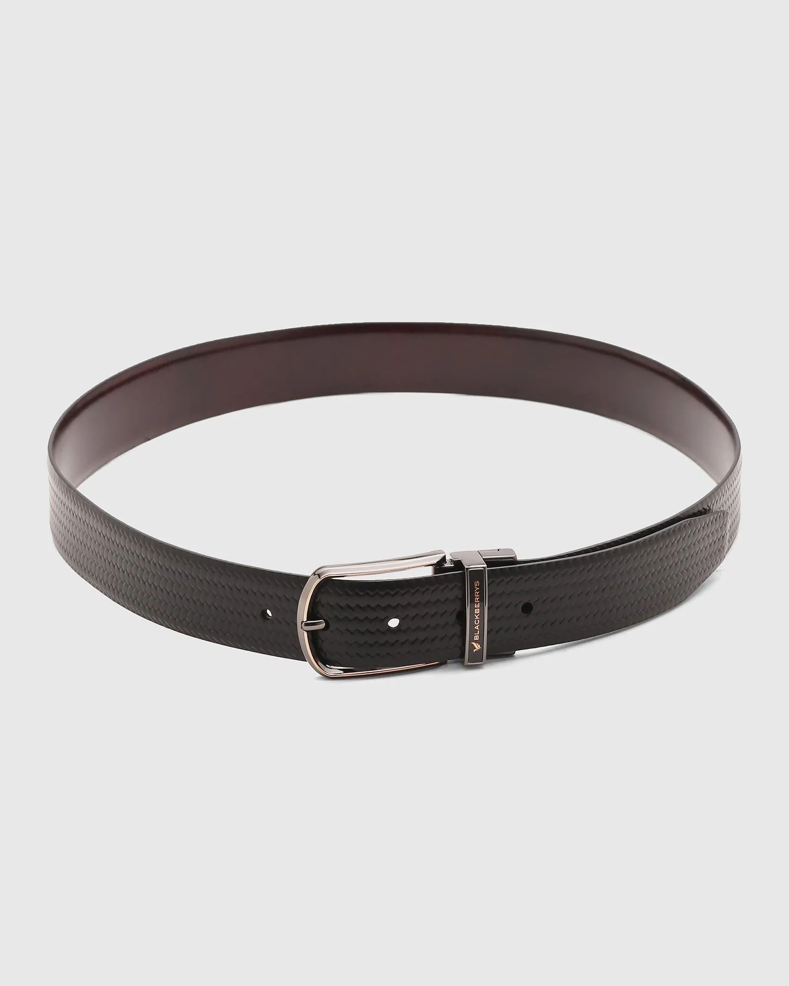 Leather Reversible Black Burgundy Solid Belt - Seamus