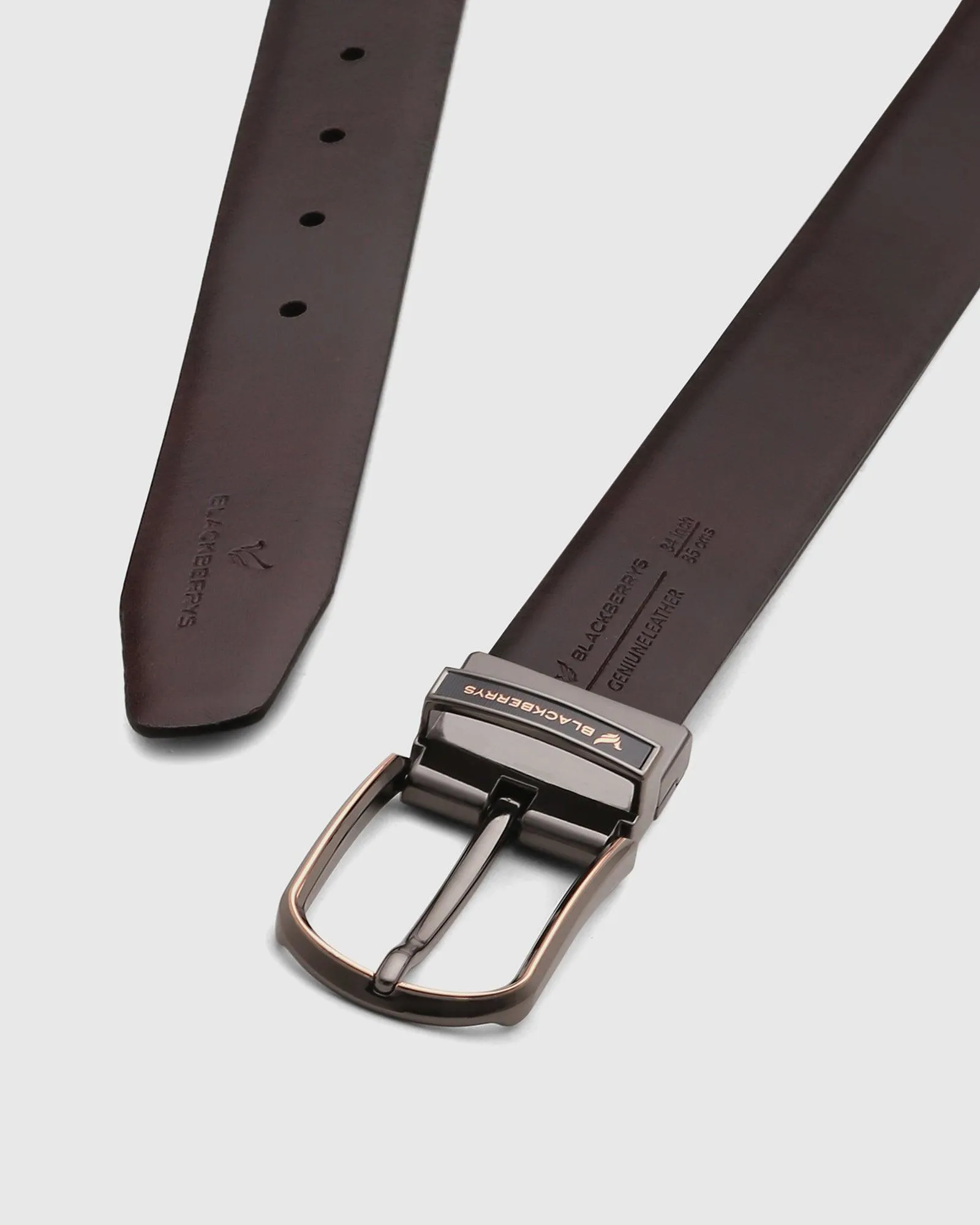 Leather Reversible Black Burgundy Solid Belt - Seamus