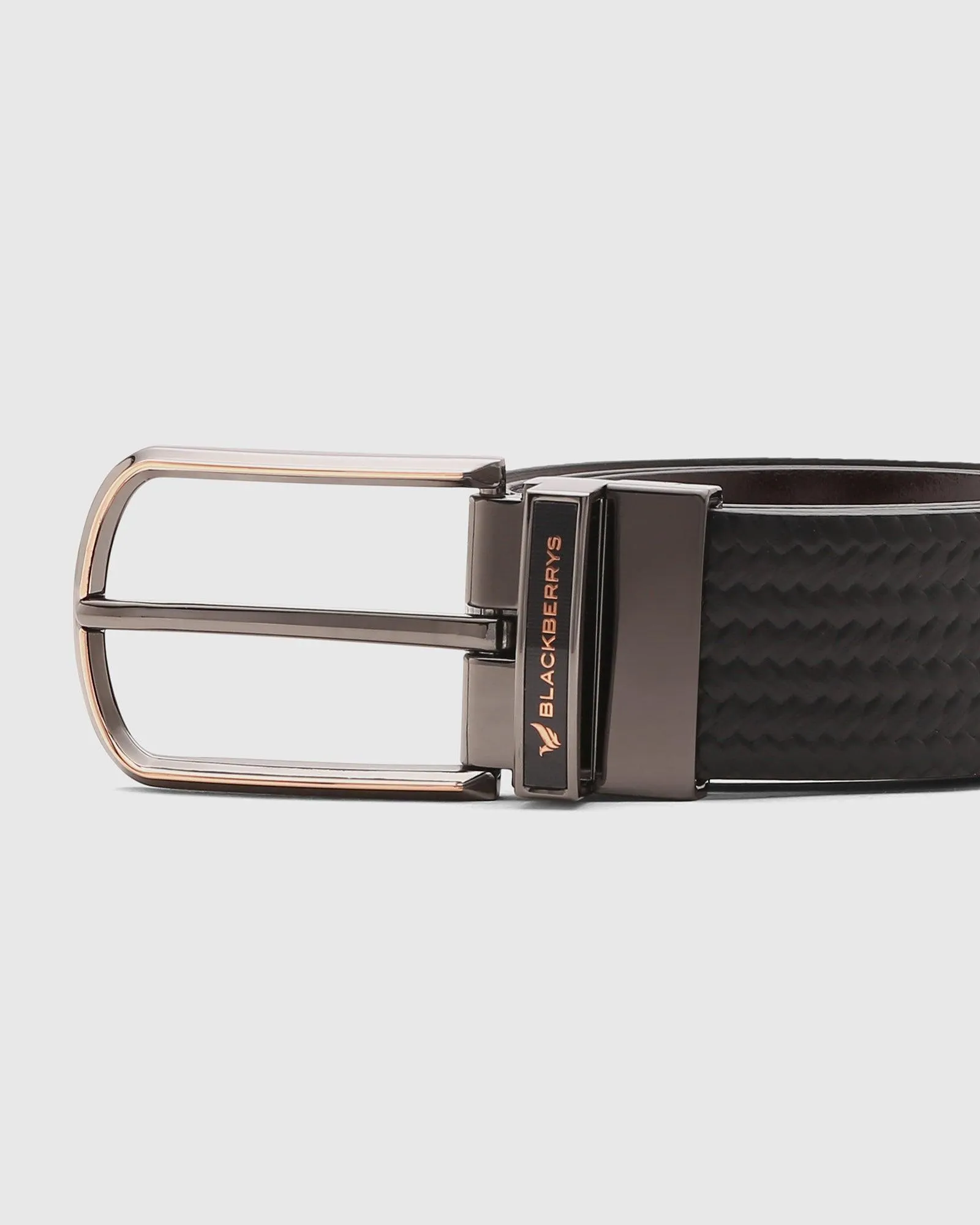 Leather Reversible Black Burgundy Solid Belt - Seamus