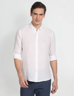 Linen Solid Laundered Shirt