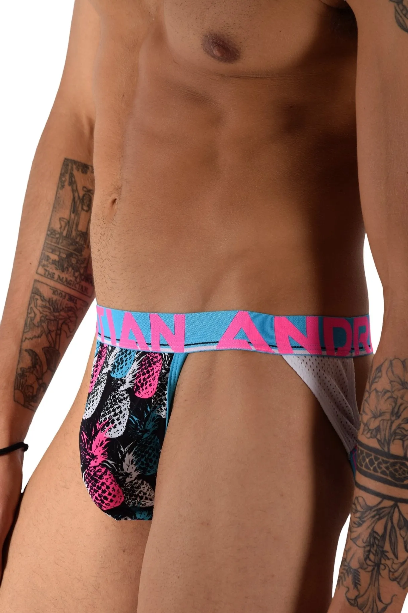 MEDIUM Andrew Christian mens Jock Tropical Resort Pineapple Jockstraps 91480 1