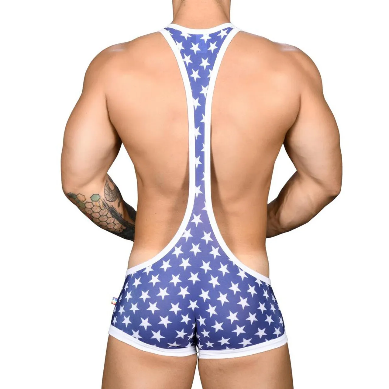 Mens Andrew Christian Gay Pride Star Singlet Bodysuit