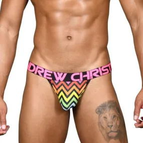 Mens Andrew Christian Horizon Pride Strap Thong w/ Almost Naked