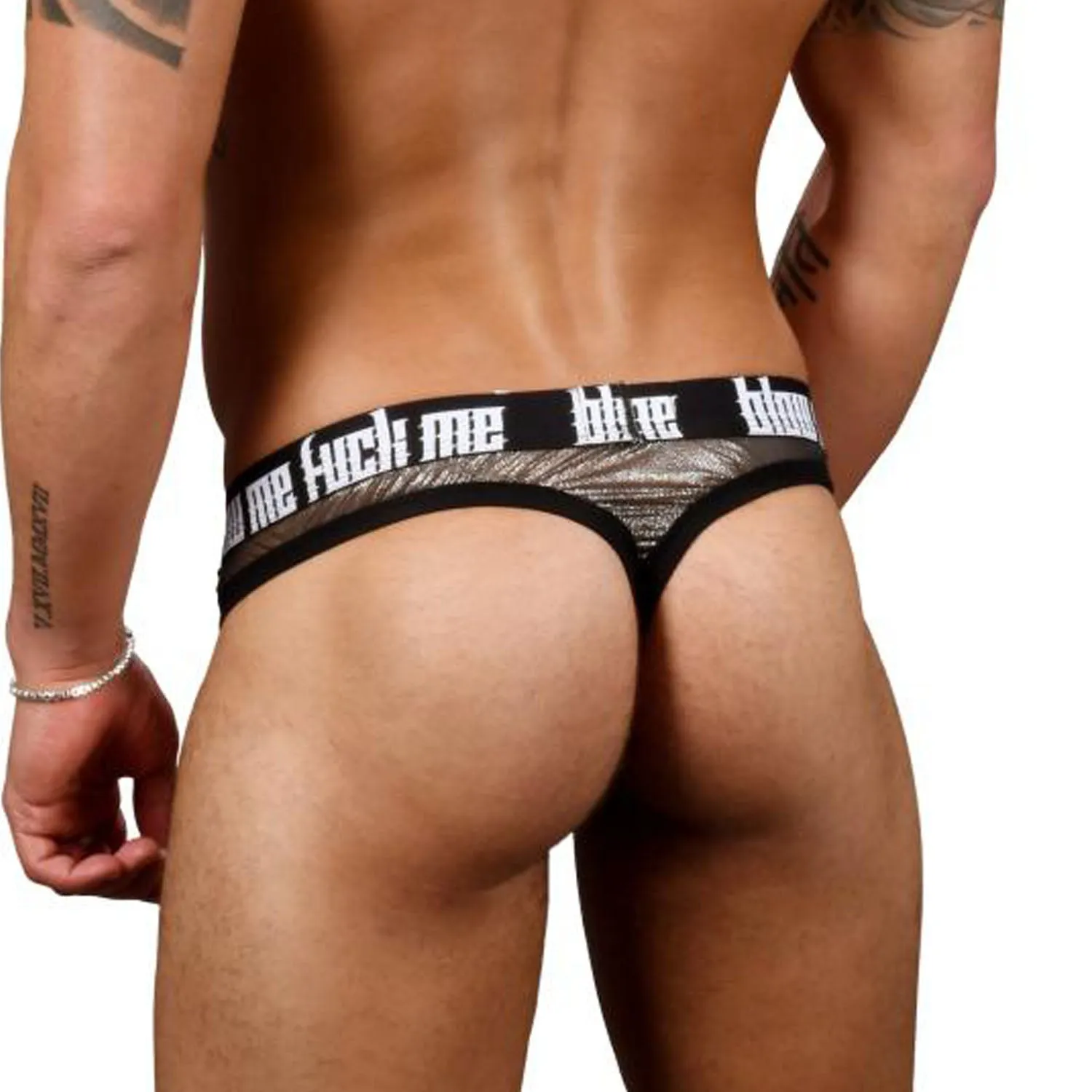 Mens Andrew Christian Sheer Metallic Silver Brief