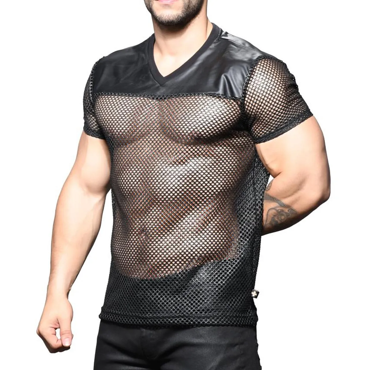 Mens Andrew Christian Slick Net Mesh T Shirt