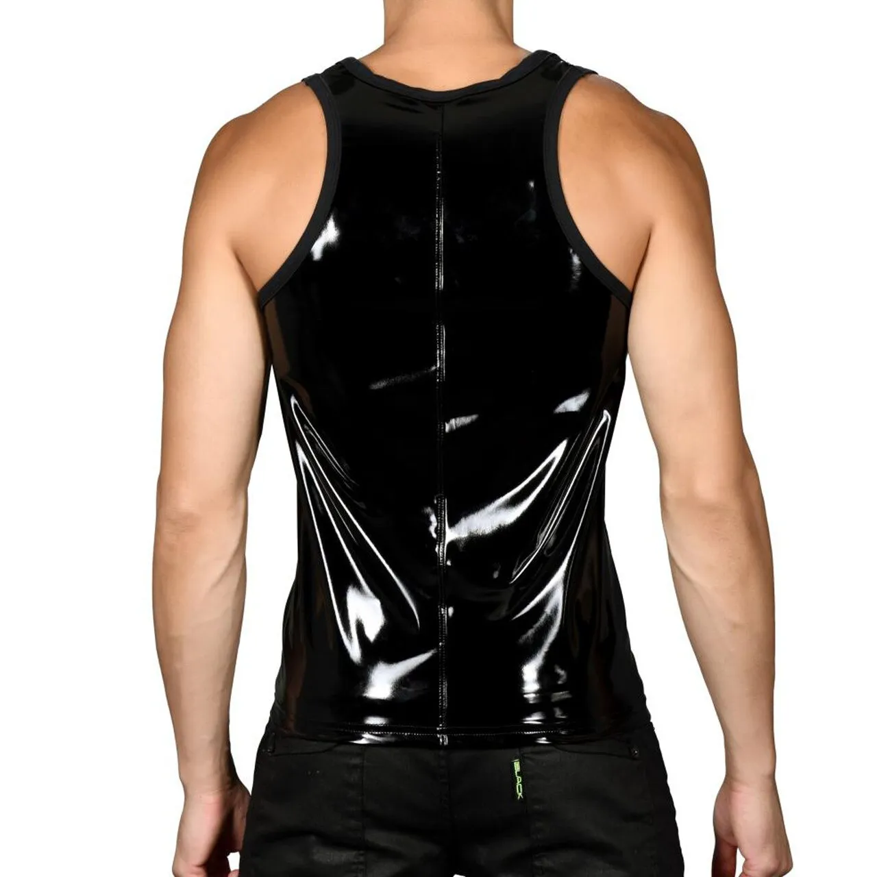 Mens Andrew Christian Slick Zip Side-Mesh Tank