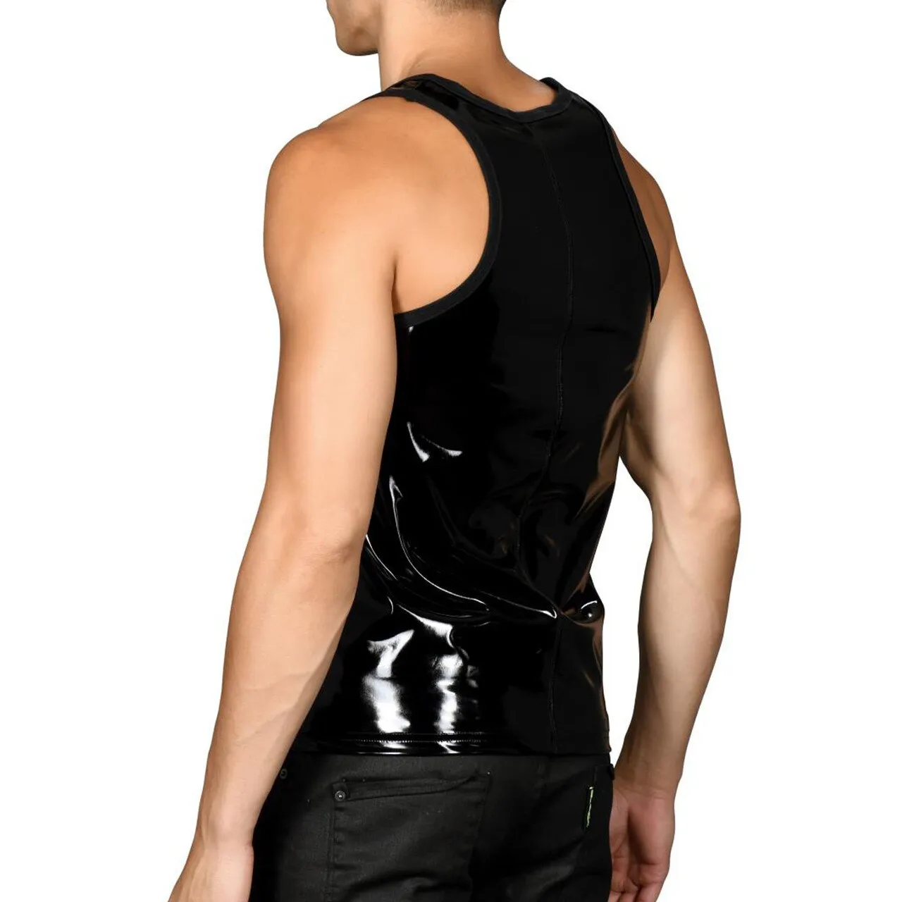 Mens Andrew Christian Slick Zip Side-Mesh Tank