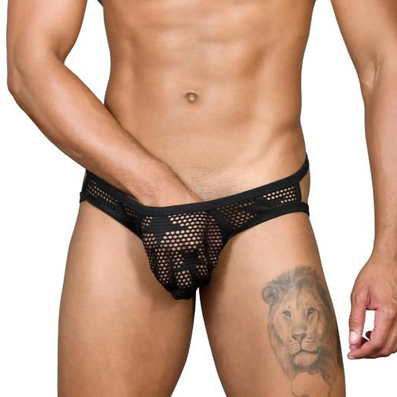 Mens Andrew Christian Star Mesh Bondage Ring Jock w/ Almost Naked