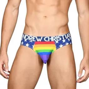 Mens Andrew Christian Star Pride Brief w/ Almost Naked