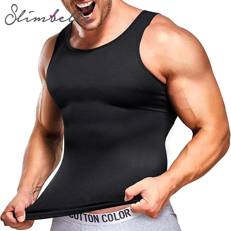 Mens Compression Shirts Slimming Body Shaper Vest Workout Tank Top Tummy Control Shapewear Abs Abdomen Corset Undershirt