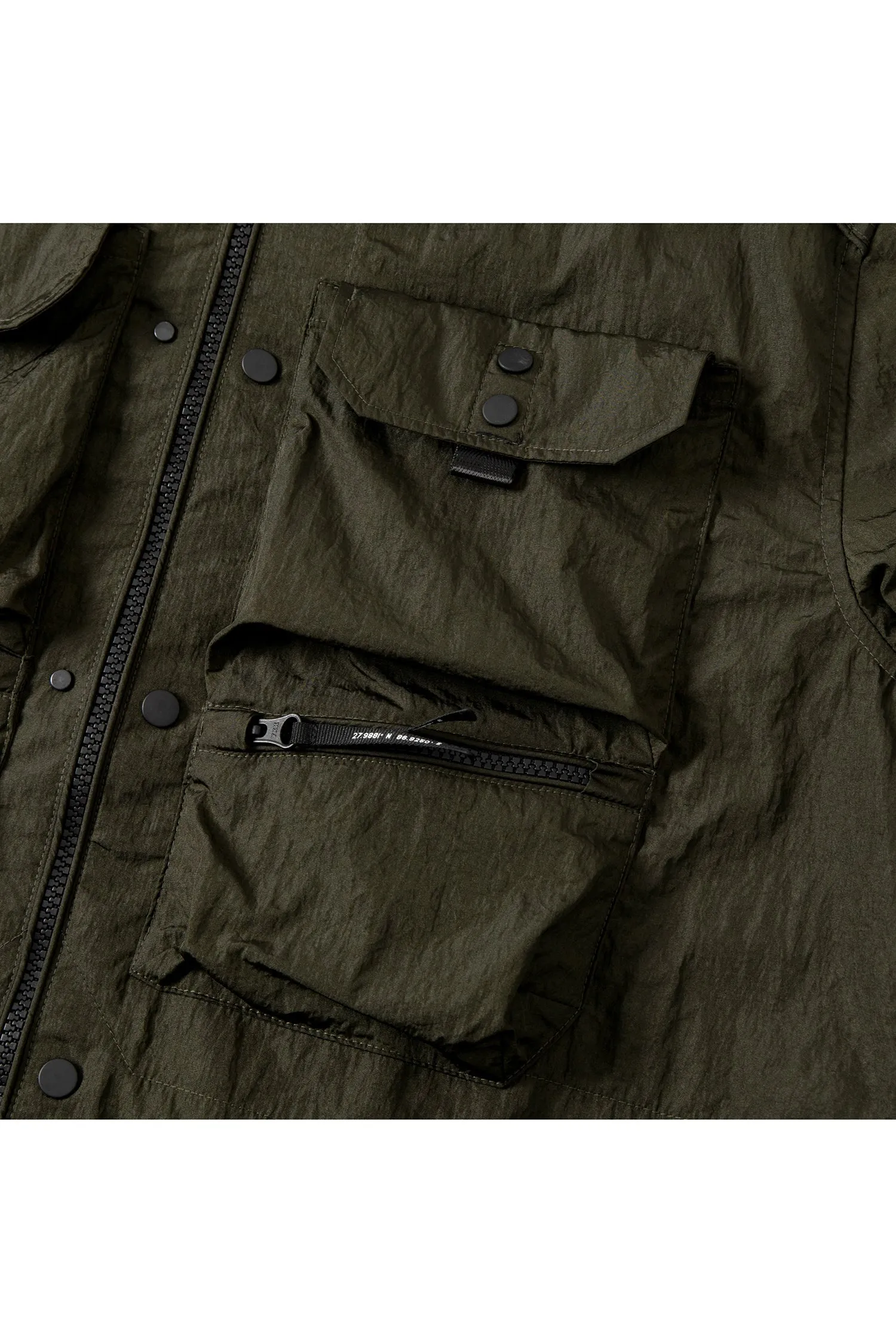 MEN'S PATCH POCKETS ZIP SHIRT JACKET