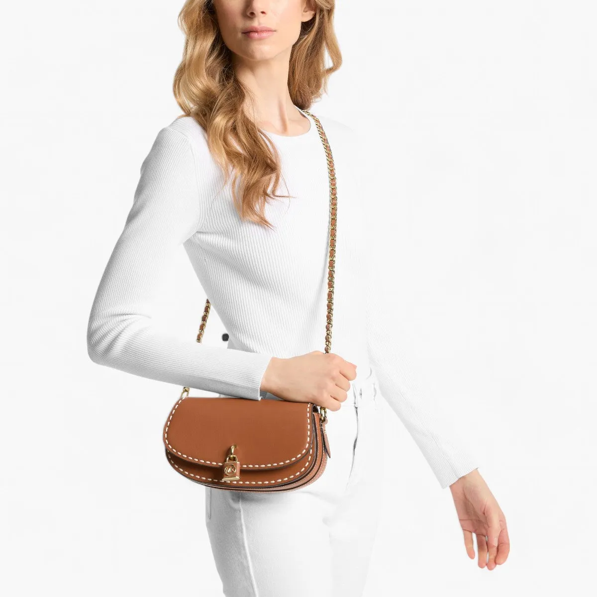 Mila Small Hand-Stitched Leather Shoulder Bag