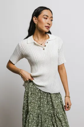 Millie Knit Sweater Top in Off White - FINAL SALE