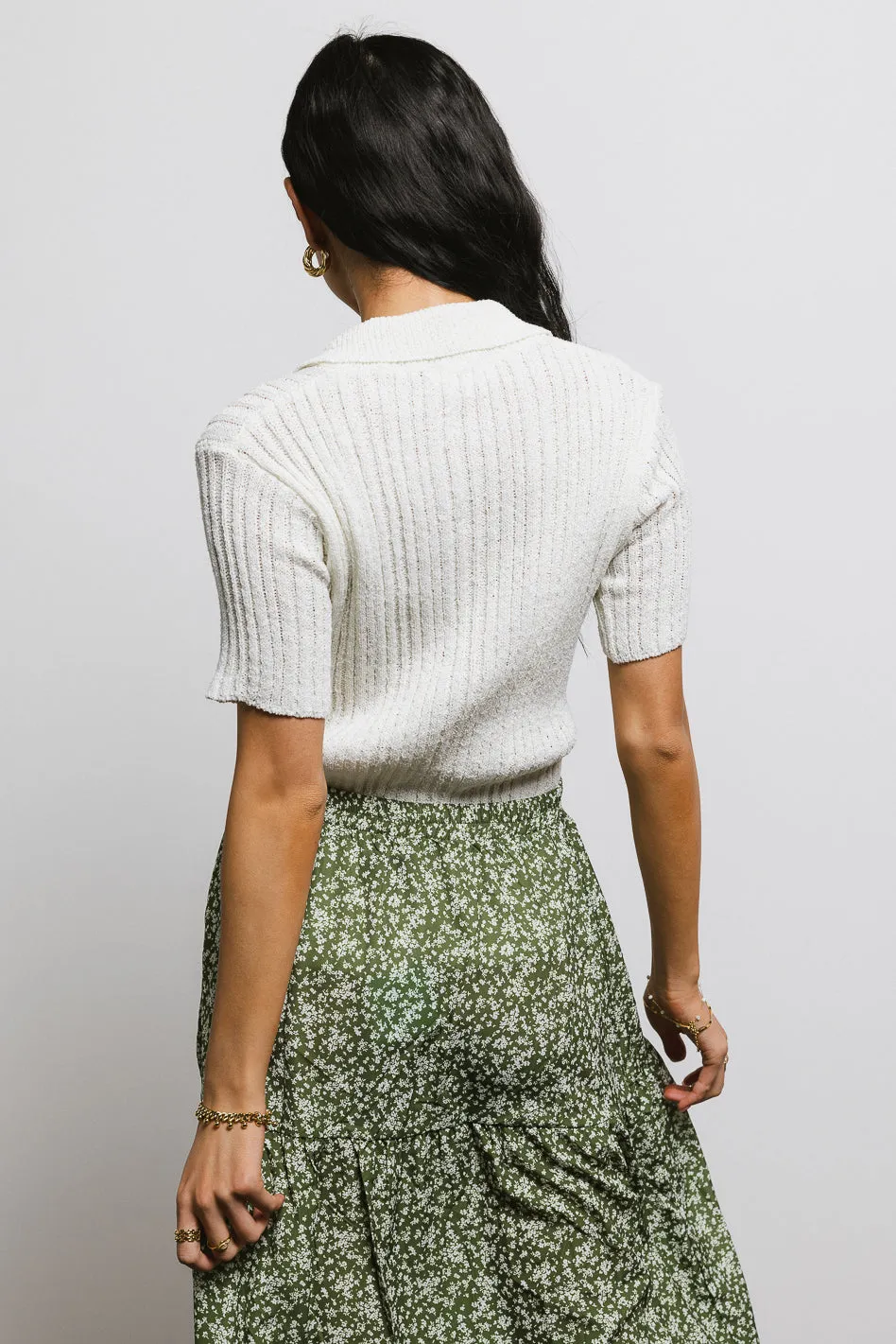 Millie Knit Sweater Top in Off White - FINAL SALE